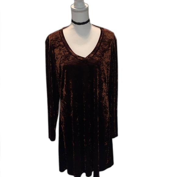 Moda International Dresses & Skirts - Moda International Chocolate Brown Velvet Dress